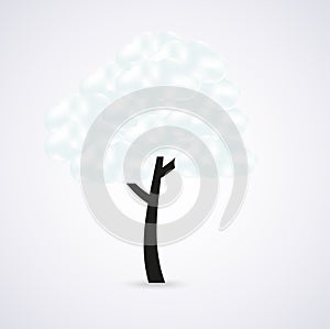 Vector abstract background. Clouds tree