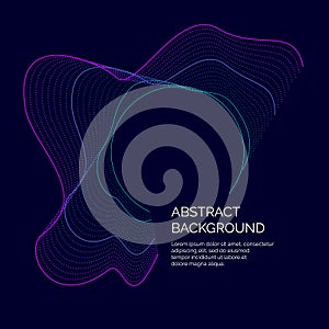 Vector abstract background with a dynamic waves and particles