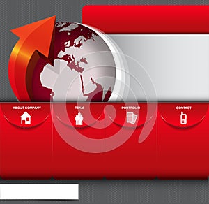 Vector abstract background with icons and continents for company