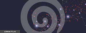 Vector abstract background. Line atom science connection. Technical network design