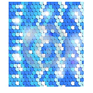 Vector abstract background made of shimmering, shiny blue sequins with reflections. Sequin dress.