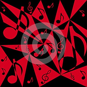 Vector abstract background with music notes