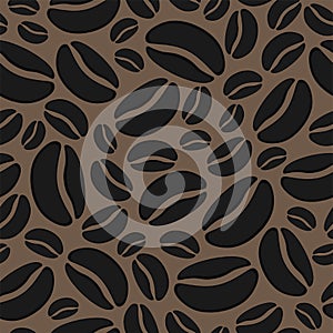 Vector abstract background with seamless coffee bean pattern