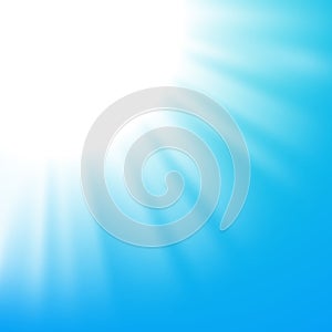 Vector abstract background with sun on blue sky