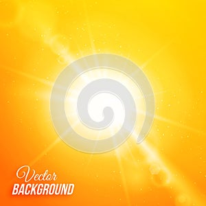 Vector abstract background with sun and lens