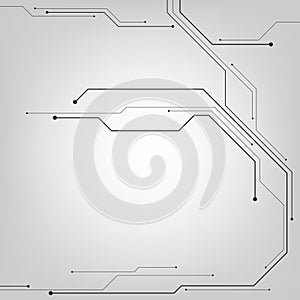 Vector abstract background technology in circuit concept on a gray background.