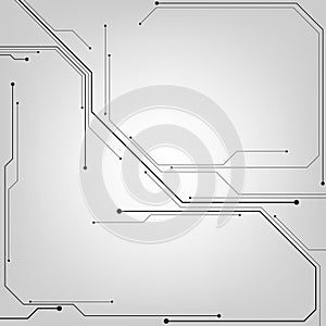 Vector abstract background technology in circuit concept on a gray background.