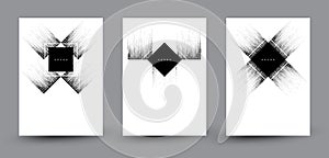 Vector abstract backgrounds set with decorative halftone square elements