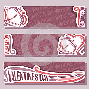 Vector abstract banners for Happy Valentine`s Day