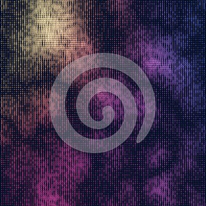 Vector abstract big data visualization. Green data flow as binary numbers strings. Computer code representation.
