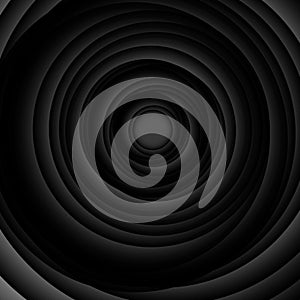 Vector : Abstract black and gray circles on black background