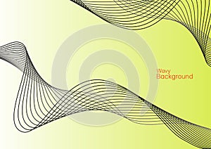 Vector abstract black wavy