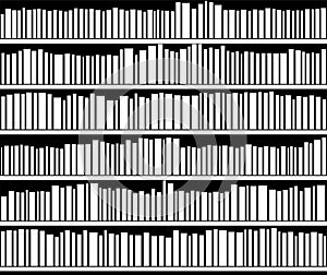 vector abstract black and white bookshelf