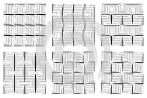 Vector abstract line patterns set.