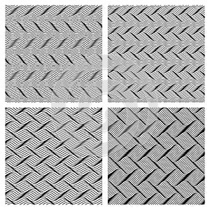Vector abstract line patterns set.
