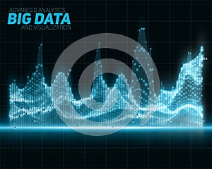 Vector abstract blue big data visualization. Futuristic infographics aesthetic design. Visual information complexity.