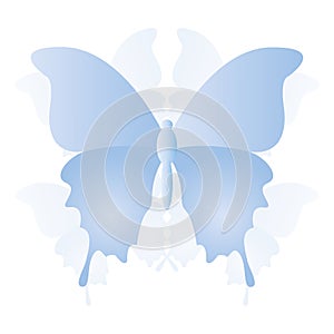 Vector Abstract Blue Butterfly Icon Isolated