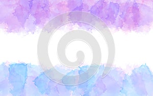 Vector Abstract Blue, Purple and Pink Watercolor Texture Frame Background