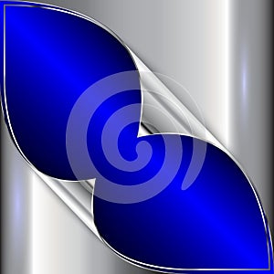 Vector abstract blue and silver metallic