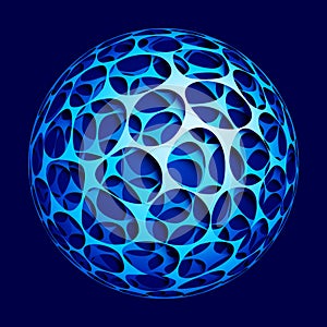 Vector abstract blue sphere