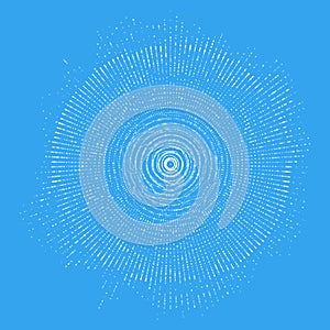 Vector abstract blue sphere of particles, points array. Futuristic vector illustration.