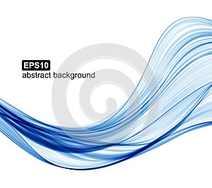 Vector abstract blue waves background