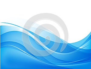 Vector abstract blue wavy water background