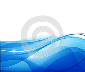 Vector abstract blue wavy water background