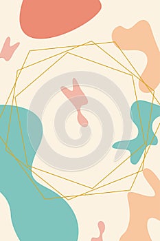 Vector Abstract Boho Creative Background in Minimalistic Trendy Style