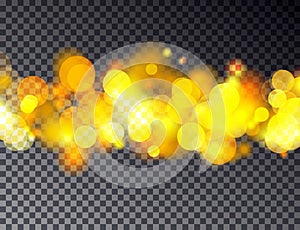 Vector abstract bokeh background. Transparent festive defocused