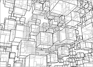 Vector abstract boxes background