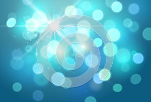 Vector abstract bright blue background with blurred lights and sparkles