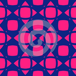 Vector abstract bright pink and navy blue geometric seamless pattern