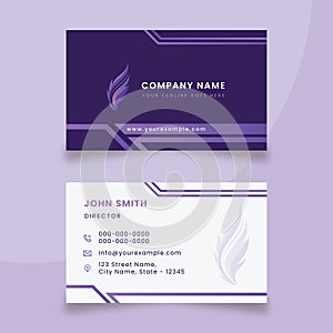 Vector abstract business card with feather logo