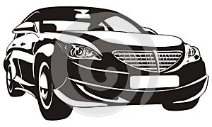 Vector abstract car isolated