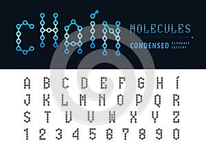 Vector of abstract Chain Alphabet Letters and numbers