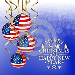 Vector abstract Christmas background with patriotic elements