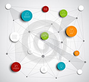 Vector abstract circles infographic network template