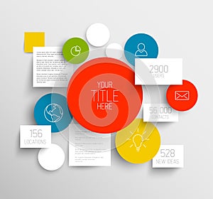 Vector abstract circles and squares infographic template