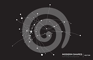 Vector abstract circuit networking blockchain concept