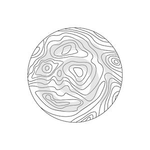 Vector abstract circular map pattern with wavy lines