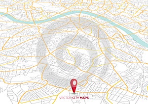 Vector abstract city map in perspective view