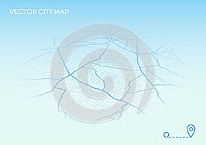 Vector abstract city map in perspective view