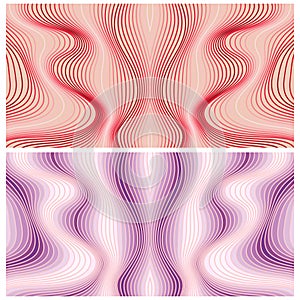 Vector abstract color lines patterns set