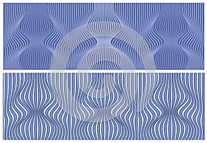 Vector abstract color lines patterns set.