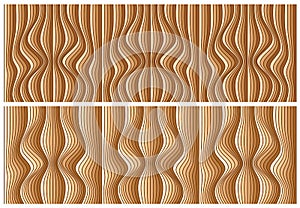 Vector abstract color lines patterns set.