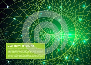 Vector abstract colorful background with green spiral to elipse photo