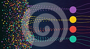 Vector abstract colorful big data information sorting visualization.