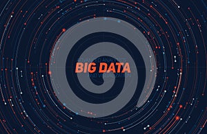 Vector abstract colorful round big data information visualization. Social network, financial analysis of complex