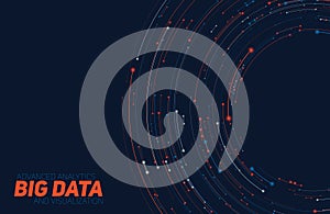 Vector abstract colorful round big data information visualization. Social network, financial analysis of complex